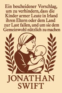 Ein bescheidener Vorschlag, um zu verhindern, dass die Kinder armer Leute in Irland ihren Eltern oder dem Land zur Last fallen, und um sie dem Gemeinwohl nützlich zu machen